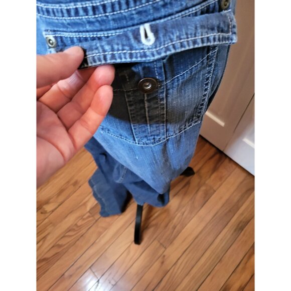 Medium Wash Wide Leg Low rise Jeans  20 y2k Retro American Fall Skater Minimal - Picture 9 of 9